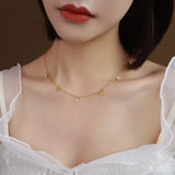 316L Stainless Steel Heart Charms Chain Choker Necklace