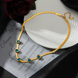 316L Stainless Steel Zircon Charms Choker Necklace