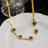 316L Stainless Steel Zircon Charms Choker Necklace
