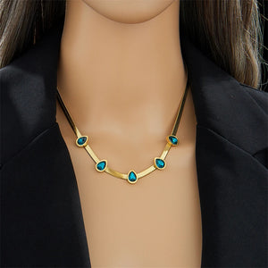 316L Stainless Steel Zircon Charms Choker Necklace