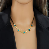 316L Stainless Steel Zircon Charms Choker Necklace