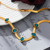 316L Stainless Steel Zircon Charms Choker Necklace