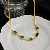 316L Stainless Steel Zircon Charm Choker Necklace for Women