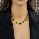 316L Stainless Steel Zircon Charm Choker Necklace for Women