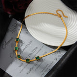 316L Stainless Steel Zircon Charm Choker Necklace for Women
