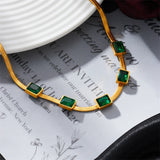 316L Stainless Steel Zircon Charm Choker Necklace for Women