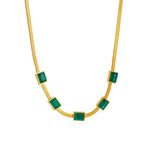 316L Stainless Steel Zircon Charm Choker Necklace for Women