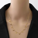 316L Stainless Steel Zircon Many Leaves Chain Choker Necklace for Women