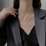 316L Stainless Steel Queen Avatar Chunky Chain Choker Necklace