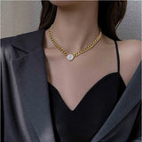 316L Stainless Steel Queen Avatar Chunky Chain Choker Necklace