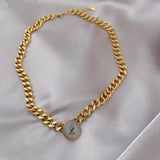 316L Stainless Steel Queen Avatar Chunky Chain Choker Necklace