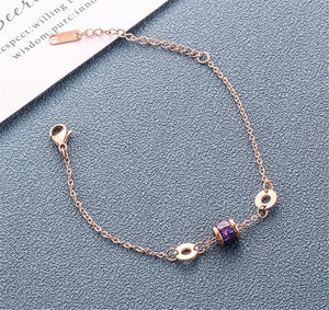 316L Square Crystal Roman Numeral Bracelet Wedding Jewelry
