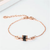 316L Square Crystal Roman Numeral Bracelet Wedding Jewelry