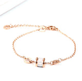 316L Square Crystal Roman Numeral Bracelet Wedding Jewelry