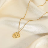 Geometric Compass Pendant Necklace for Women