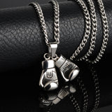 Stainless Steel Boxing Glove Pendant Necklaces Men Boys Sport Fitness Jewelry