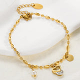 316L Stainless Steel Zircon Bracelet Ladies High Jewelry Accessories