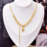 316L Stainless Steel Pearl Tassel U-shaped Chain Pendant