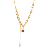 316L Stainless Steel Pearl Tassel U-shaped Chain Pendant