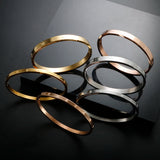 316L Stainless Steel Pentagram Bangles Bracelets Rose Plating