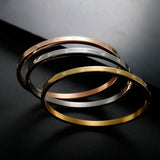 316L Stainless Steel Pentagram Bangles Bracelets Rose Plating