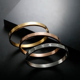 316L Stainless Steel Pentagram Bangles Bracelets Rose Plating