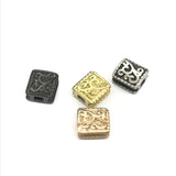 316L Stainless Steel Plated Small Hole Beads Square Metal Charm Spacer Beads