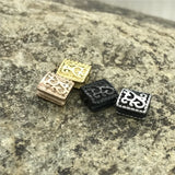 316L Stainless Steel Plated Small Hole Beads Square Metal Charm Spacer Beads