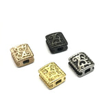 316L Stainless Steel Plated Small Hole Beads Square Metal Charm Spacer Beads