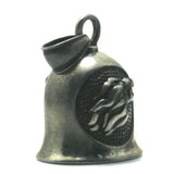 316L Stainless Steel Animal Wolf Long Hair Double Sided Jingle Bell Pendant
