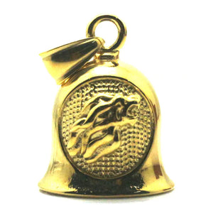 316L Stainless Steel Animal Wolf Long Hair Double Sided Jingle Bell Pendant