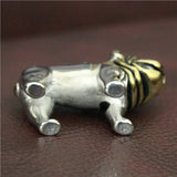 316L Stainless Steel Bull Dog Pendant