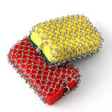 316L Stainless Steel Pot Cleaning Brush Ring Net Sponge Metal Brush