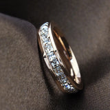 Rose Gold Plated CZ Ring Band Women's Engagement