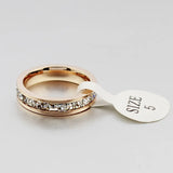 Rose Gold Plated CZ Ring Band Women's Engagement
