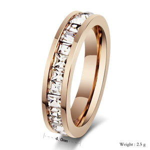 Rose Gold Plated CZ Ring Band Women's Engagement