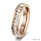Rose Gold Plated CZ Ring Band Women's Engagement
