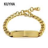 316L Stainless Steel Punk Rock Bracelet Chain ID Bangle Jewelry