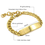 316L Stainless Steel Punk Rock Bracelet Chain ID Bangle Jewelry