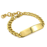 316L Stainless Steel Punk Rock Bracelet Chain ID Bangle Jewelry