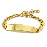 316L Stainless Steel Punk Rock Bracelet Chain ID Bangle Jewelry