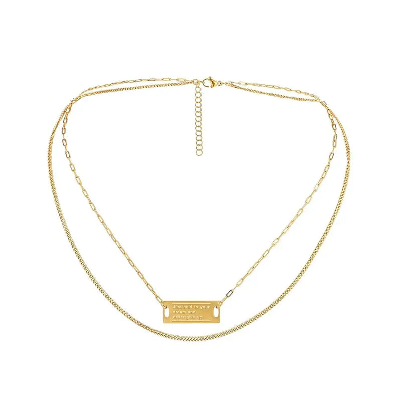 316L Stainless Steel Dream Nameplate Necklace for Women