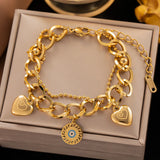 316L Stainless Steel Retro Minority Drop Painting Titanium Steel Charm Bracelet