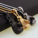 316L Stainless Steel 3D Boxing Glove Charm Men's Necklace
