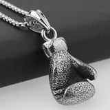 316L Stainless Steel 3D Boxing Glove Charm Men's Necklace