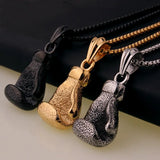 316L Stainless Steel 3D Boxing Glove Charm Men's Necklace