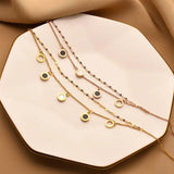 316L Stainless Steel Roman Numerals Double Layer Chain Bracelets For Women