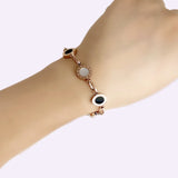 316L Stainless Steel Roman Numerals Cat's Eye Bracelet