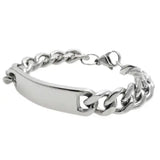 316L Stainless Steel Silver Mens Link Chain ID Bracelets