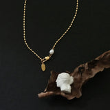 316L Stainless Steel Rice Pearls Necklace For Women